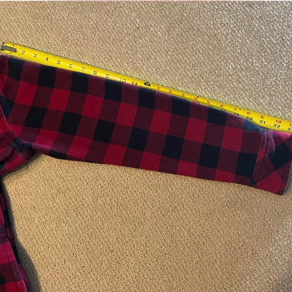 ❤️Orvis Flannel Buffalo Plaid Red & Black Snap Shacket w Pockets - Picture 7 of 7